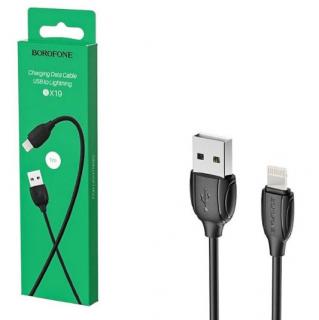 Фото товару Кабель Lightning на USB 2,4 А, довжина 1 м, чорний. BOROFONE BX19 Benefit for Lightning 2.4A/1m black