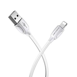Фото товару Кабель Lightning на USB 2,4 А, довжина 1 м, білиий. BOROFONE BX19 Benefit for Lightning 2.4A/1m white