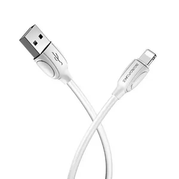 Кабель Lightning на USB 2,4 А, довжина 1 м, білиий. BOROFONE BX19 Benefit for Lightning 2.4A/1m white - зображення 5