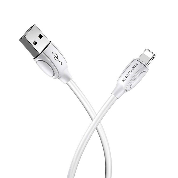 Кабель Lightning на USB 2,4 А, довжина 1 м, білиий. BOROFONE BX19 Benefit for Lightning 2.4A/1m white - зображення 6