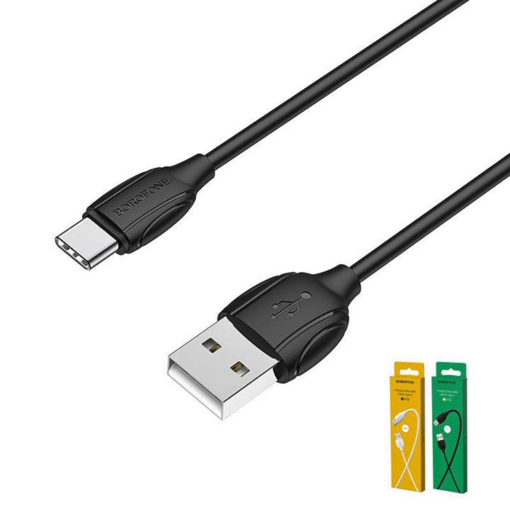 Кабель Type-C на USB 1,3 А, довжина 1 м, чорний. BOROFONE BX19 Benefit for Type-C 1,3A/1m black - зображення 6