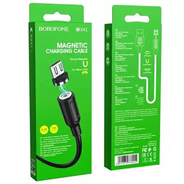 Кабель BOROFONE BX41 Amiable magnetic for Micro 2.4A/1m black - зображення 5