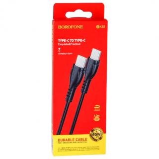 Фото товару Кабель BOROFONE BX51 Triumph 60W for Type-C to Type-C 3A/1m black