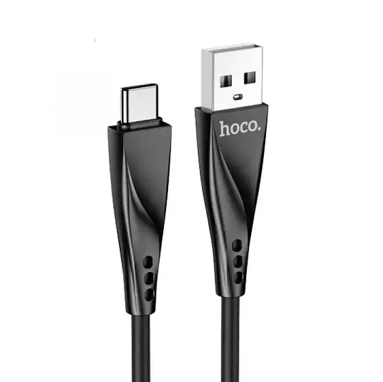 Кабель HOCO DU16 Silica gel charging data cable for Type-C/2A/1m. Black - зображення 5