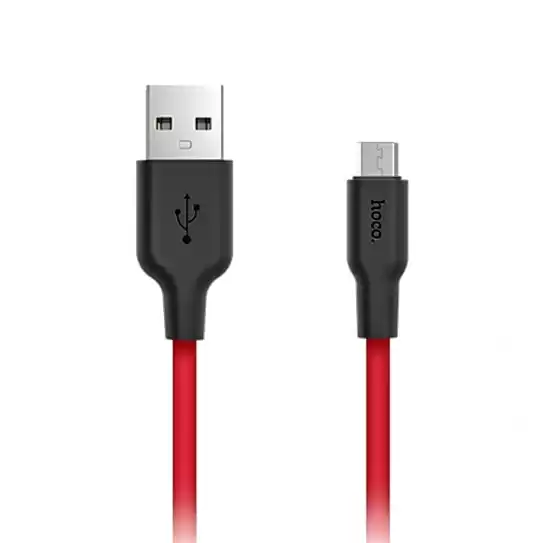Кабель HOCO X21 Silicone Micro 2,1A/1m. Black/Red - зображення 5