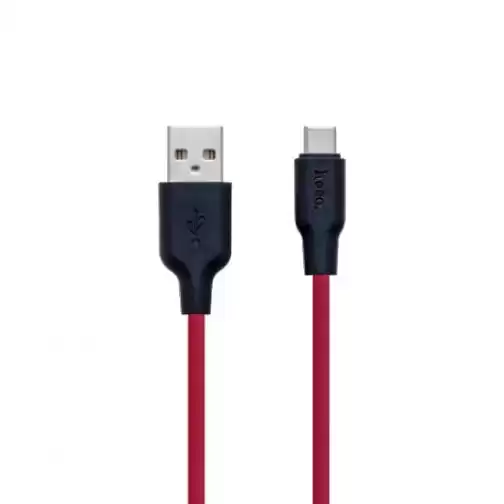 Кабель HOCO X21 Silicone Type-C 3A/1m. Black/Red - зображення 5