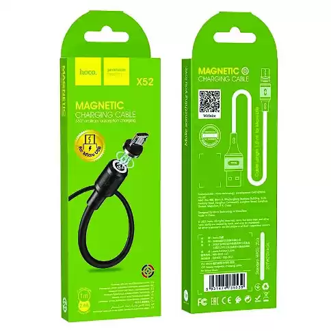 Кабель HOCO X52 Sereno magnetic charging cable for Micro 2A/1m. Black - зображення 5