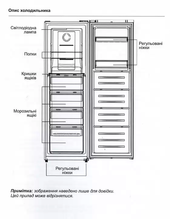 Морозильна камера VFH-N185D60-XH, однокам., 185см. 262л. нерж. (GRUNHELM) - зображення 5