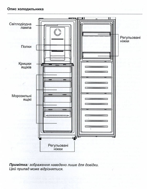 Морозильна камера VFH-N185D60-XH, однокам., 185см. 262л. нерж. (GRUNHELM) - зображення 2
