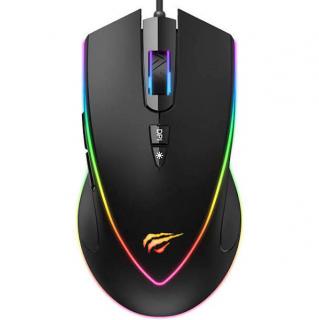 Фото товару Миша дротова ігрова Havit HV-MS1017, USB, чорна з RGB підсвіткою, для компʼютера та ноутбука