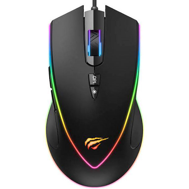 Миша дротова ігрова Havit HV-MS1017, USB, чорна з RGB підсвіткою, для компʼютера та ноутбука - зображення 6