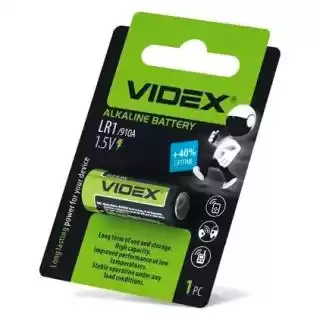 Фото товара Батарейка LR1, Videx, 1,5 V, щелочная, уп. 1/1, аналоги: E90, 910A, MN9100, AM5, N