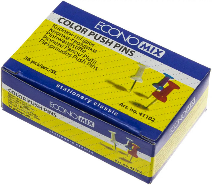 Кнопки-гвіздки Economix BM5153, 25шт., кольорові - зображення 6
