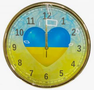 Фото товару Годинник настінний 3161 S патріотичний "Серце" круглий, білий