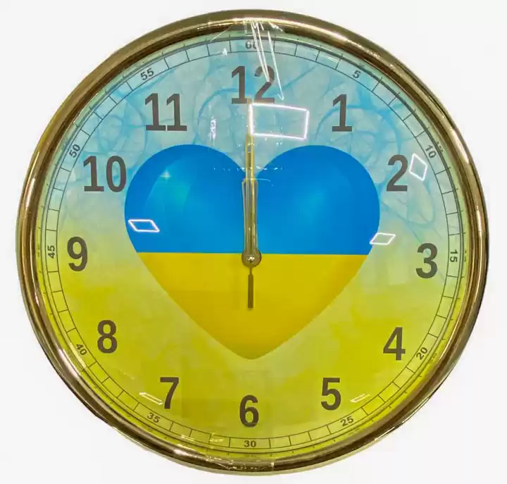 Годинник настінний 3161 S патріотичний "Серце" круглий, білий - зображення 5