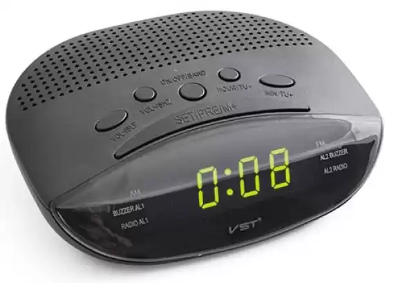 Годинник мережевий VST-908-2 салатовий, радіо FM, 220V - зображення 5