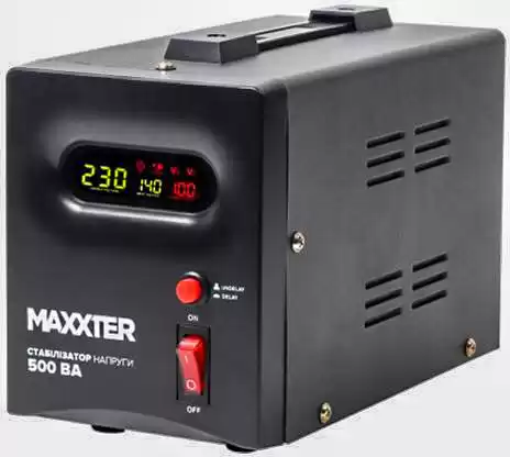 Стабілізатор напруги Maxxter MX-AVR-E500, релейного типу, потужність 500 Вт точність 10%, вага 1,8кг - зображення 5