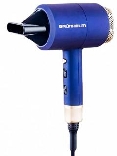 Фото товару Фен для волосся GRUNHELM GHD-596B синій, 1800 Вт, 2 швидкості, 3 режима тепла та холодне повітря