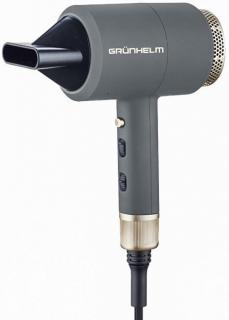 Фото товару Фен для волосся GRUNHELM GHD-596G сірий, 1800 Вт, 2 швидкості, 3 режима тепла та холодне повітря
