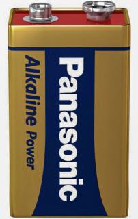 Фото товару Батарейка 6F22 Panasonic Alkaline Power, 9 V, алкалінова, плівка, бл. 1/1, аналоги: 6LR61, 1604, 1604A, PP3, E-Block, MN1604