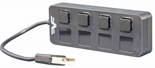 Фото товару HUB FRIME FN-20010 USB 2.0 на 4 порти, 4 кнопки, чорний