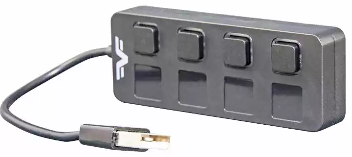 HUB FRIME FN-20010 USB 2.0 на 4 порти, 4 кнопки, чорний - зображення 5