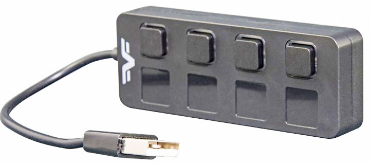 HUB FRIME FN-20010 USB 2.0 на 4 порти, 4 кнопки, чорний - зображення 6