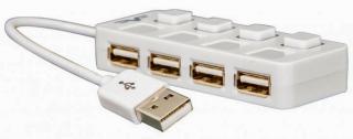 Фото товару HUB FRIME FN-20011 USB 2.0 на 4 порти, 4 кнопки, білий