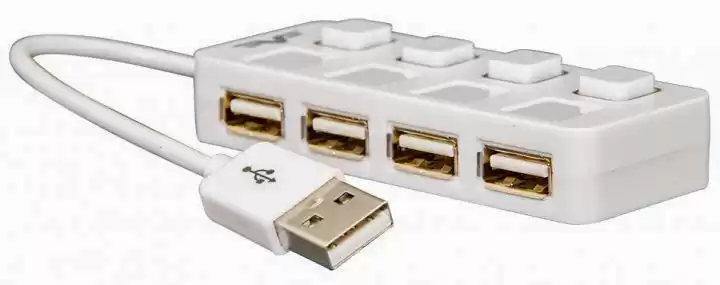 HUB FRIME FN-20011 USB 2.0 на 4 порти, 4 кнопки, білий - зображення 5