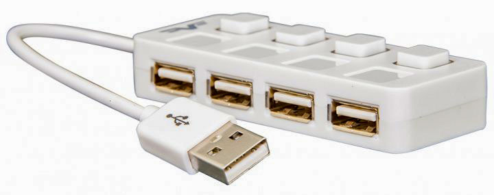 HUB FRIME FN-20011 USB 2.0 на 4 порти, 4 кнопки, білий - зображення 6