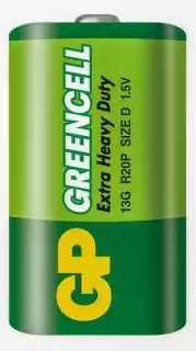 Фото товара Батарейка D R20, GP Greencell 13G-U2, 1,5 V, солевая, бл. 2/1, аналоги: LR20, UM1, 13, 14, 14D