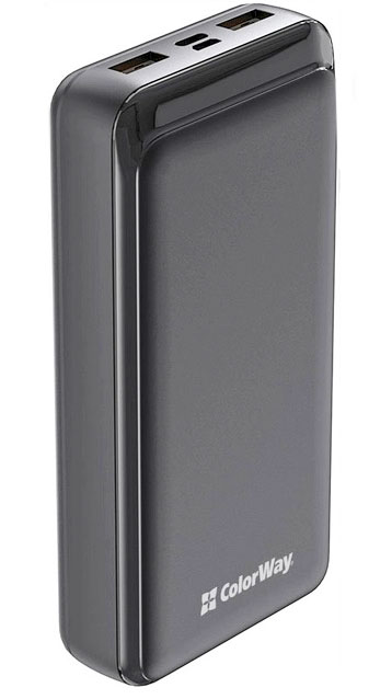 Power Bank 20000mAh, Colorway CW-PB200LPG3BK, 1*USB, Type-C, microUSB, швидка зарядка, чорний - зображення 6