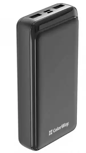 Power Bank 20000mAh, Colorway CW-PB200LPD2BK, 2*USB, Type-C, microUSB, чорний - зображення 5