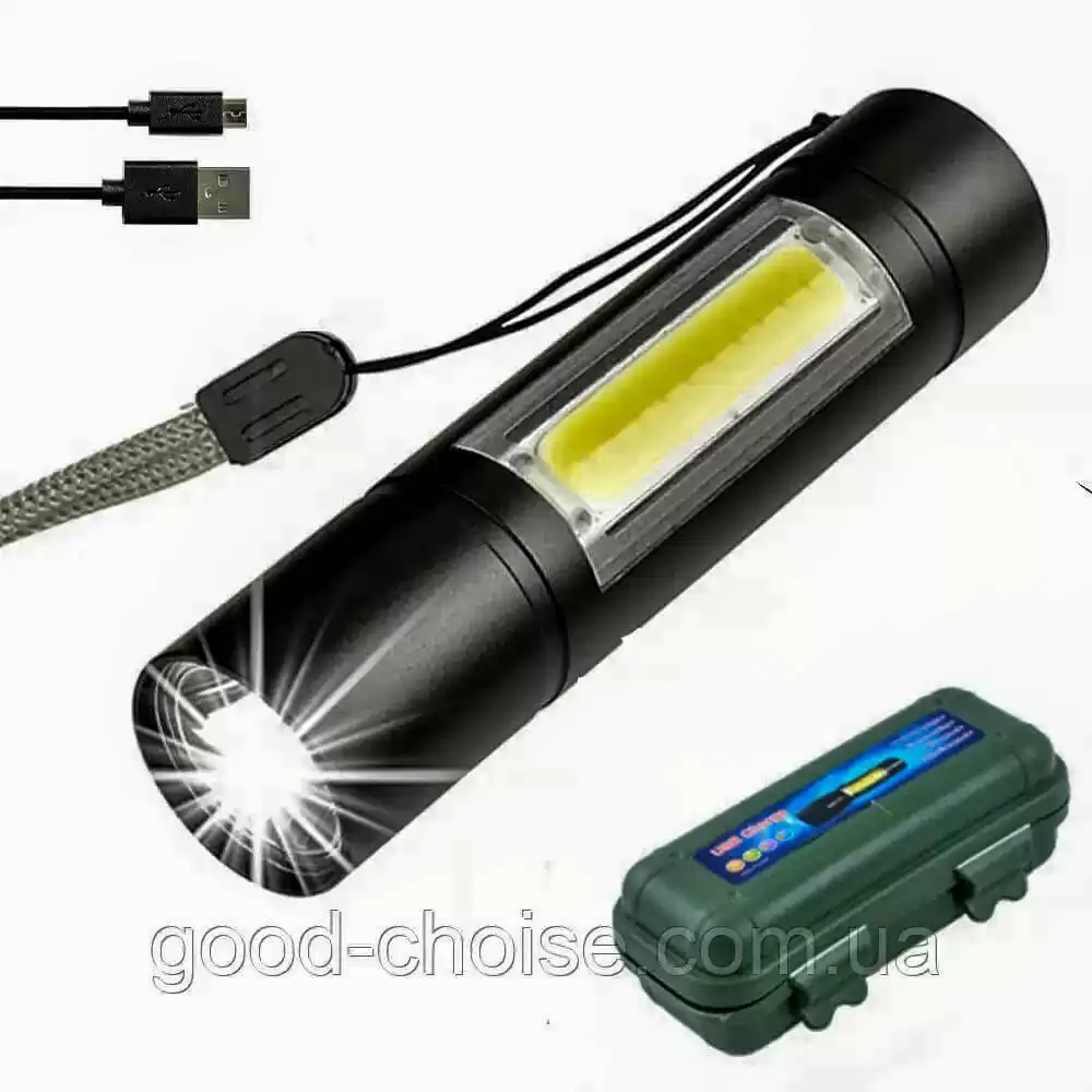 Ліхтарик 510-XPE+COB (1501), ЗП USB, вбудованний акумулятор - зображення 5