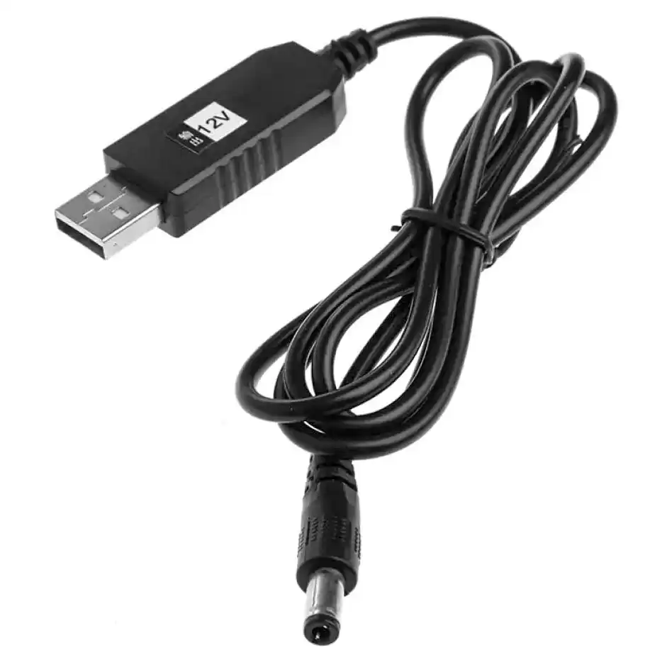 Перетворювач напруги з 5V на 12V від USB павербанка до роутера у вигляді кабелю 1 м, розʼєм (5.5*2.5 мм) - зображення 5