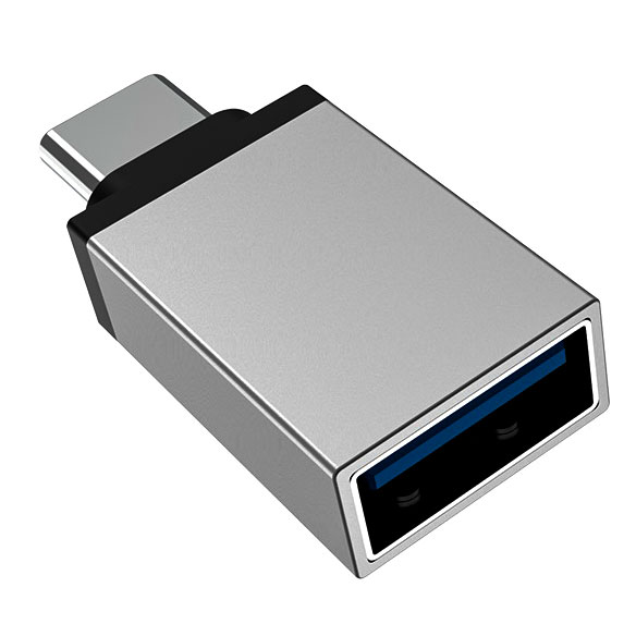 Перехідник Type-C male на USB female срібний - зображення 6