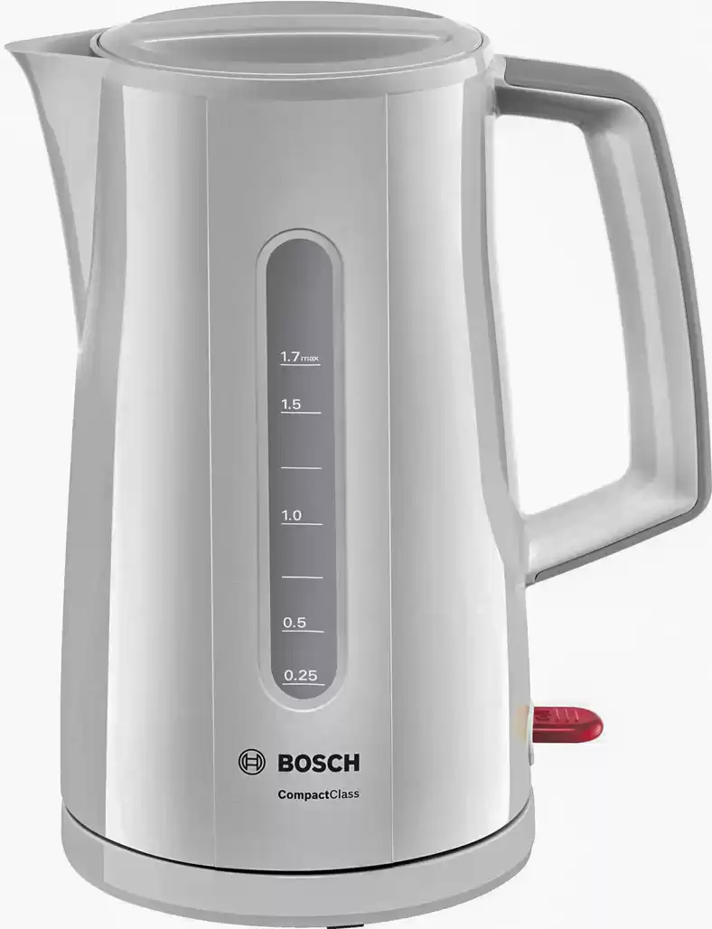Електрочайник Bosch TWK3A011 потужність 2400 Вт, обʼєм 1.7 л, білий, з високоякісного пластику - зображення 5