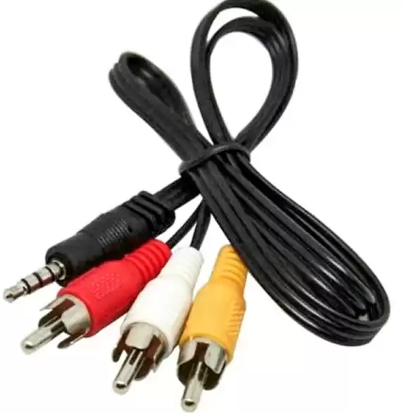 Кабель RCA*3 Male в 3.5 мм Male довжина 2 м, Cablexpert CCA-4P2R-2M. Кабель для передачі відеосигналу та звуку з тюнерів та приставок в телевізор - зображення 5