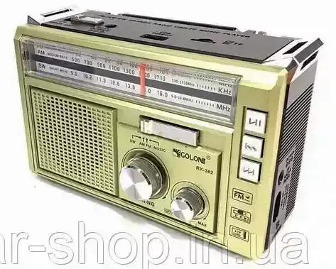 Радіо Golon RX-382 + ліхтар (1+6LED, середнє), USB, microSD, розміри: 16.5*10*6.5 см - зображення 5