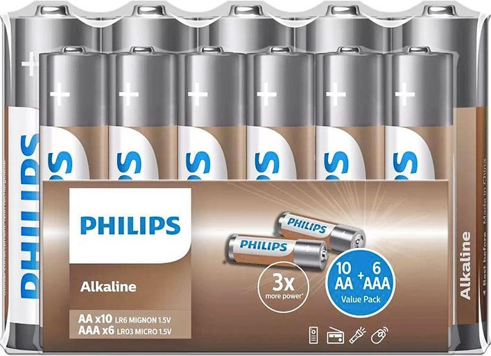 Батарейка AA LR6, Philips Entry Alkaline, 1,5 V, лужна, бл. 4/1, аналоги: R6, UM3, 15, 15A, MN1500 - зображення 1