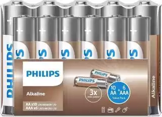 Фото товара Батарейка AAA LR03, Philips Entry Alkaline, 1,5 V, щелочная, уп. 40/4, аналоги: Micro, MN2400, AM4, E92, 24A, K3A, R03