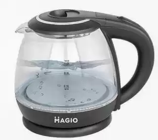 Фото товара Электрочайник MAGIO МG-496, 1 л, мощность 900 Вт, дисковый, термостойкое стекло