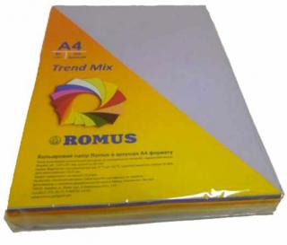 Фото товару Папір кольоровий А4, 80 г/м2, 250 арк. Mix Trend 5 кольорів  (R50904)
