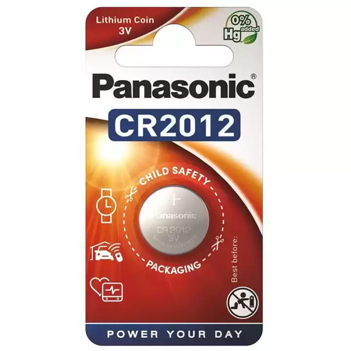 Батарейка CR2012, Panasonic, 3 V, літієва, бл. 5/1, аналоги: DL2012, ECR2012, BR2012, KCR2012, SB-T15, 280-207 - зображення 5