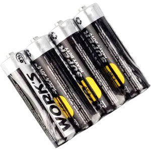Фото товару Батарейка AAA R03W, Work's Super Heavy Duty, 1,5 V, сольова, уп. 40/4/1, аналоги: LR03, AM4, MN2400, 24A