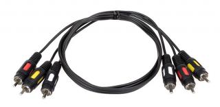 Фото товару Кабель RCA*3 Male на RCA*3 Male 0.8 м, Atcom. Кабель для передачі відеосигналу та звуку з тюнерів та приставок в телевізор