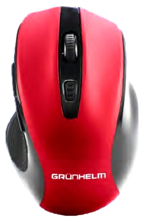 Миша дротова Grunhelm M-342WD, USB, чорно-червона, для компʼютера та ноутбука - зображення 6