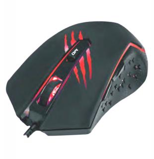 Фото товару Миша дротова ігрова Grunhelm MG-375WD, USB, чорно-червона, для компʼютера та ноутбука