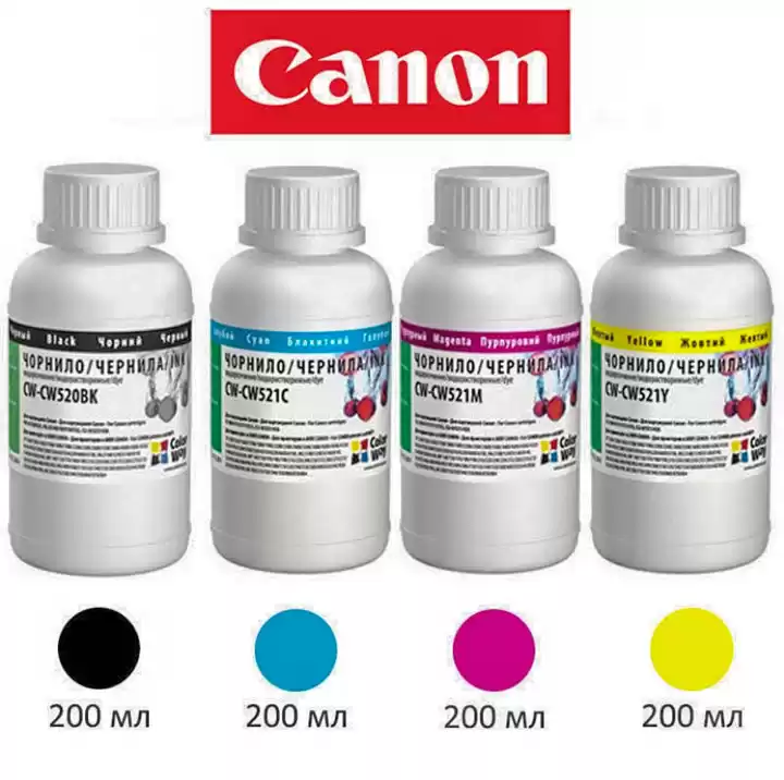 Чорнило (Набір) ColorWay CW-CW520/CW521SET02, 200 г, для принтерів Canon, універсальне - зображення 5