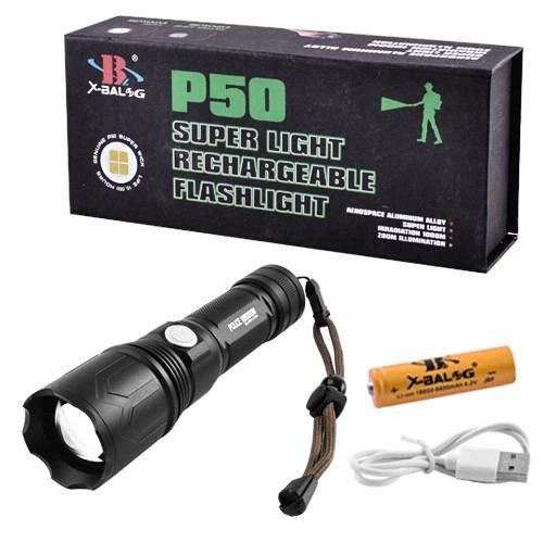 Ліхтарик ручний Police P511-P50, Zoom лінза, 1*26650, BOX - зображення 1